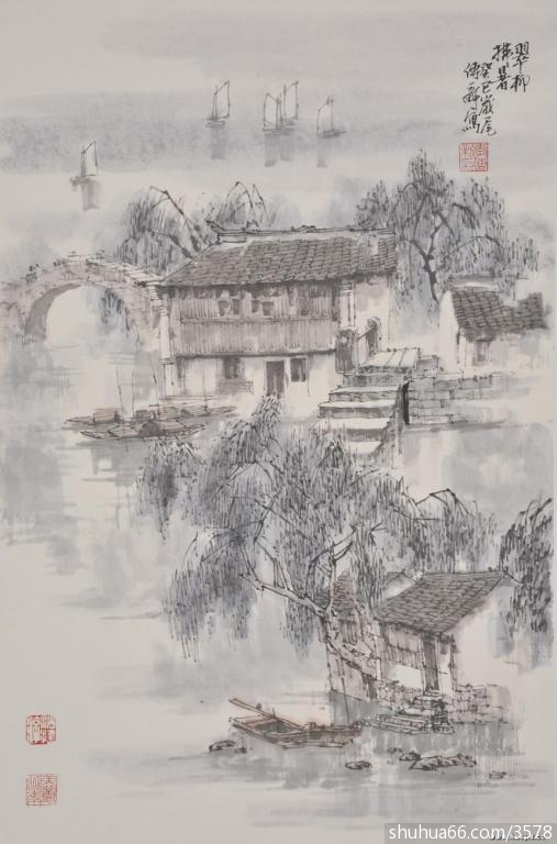 "诗意江南-李传新山水画展"先后在青岛市美术馆,江阴市博物馆